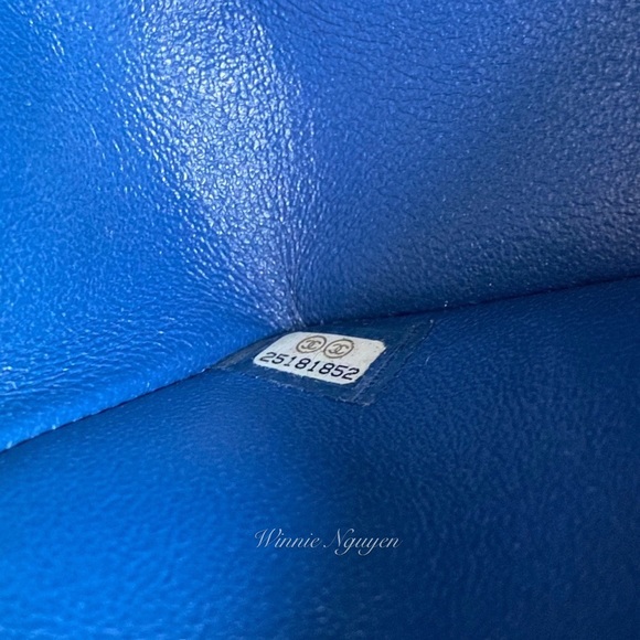 Like New Blue Chevron Small double flap in SHW - Picture 3 of 16